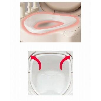 安寿　ポータブルトイレFX-CP　はねあげ 870-114　暖房・快適脱臭　キャスター付_1