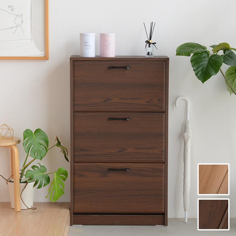 幅64cm 奥行24cm フラップ式 薄型 スリッパラック シューズボックス 3