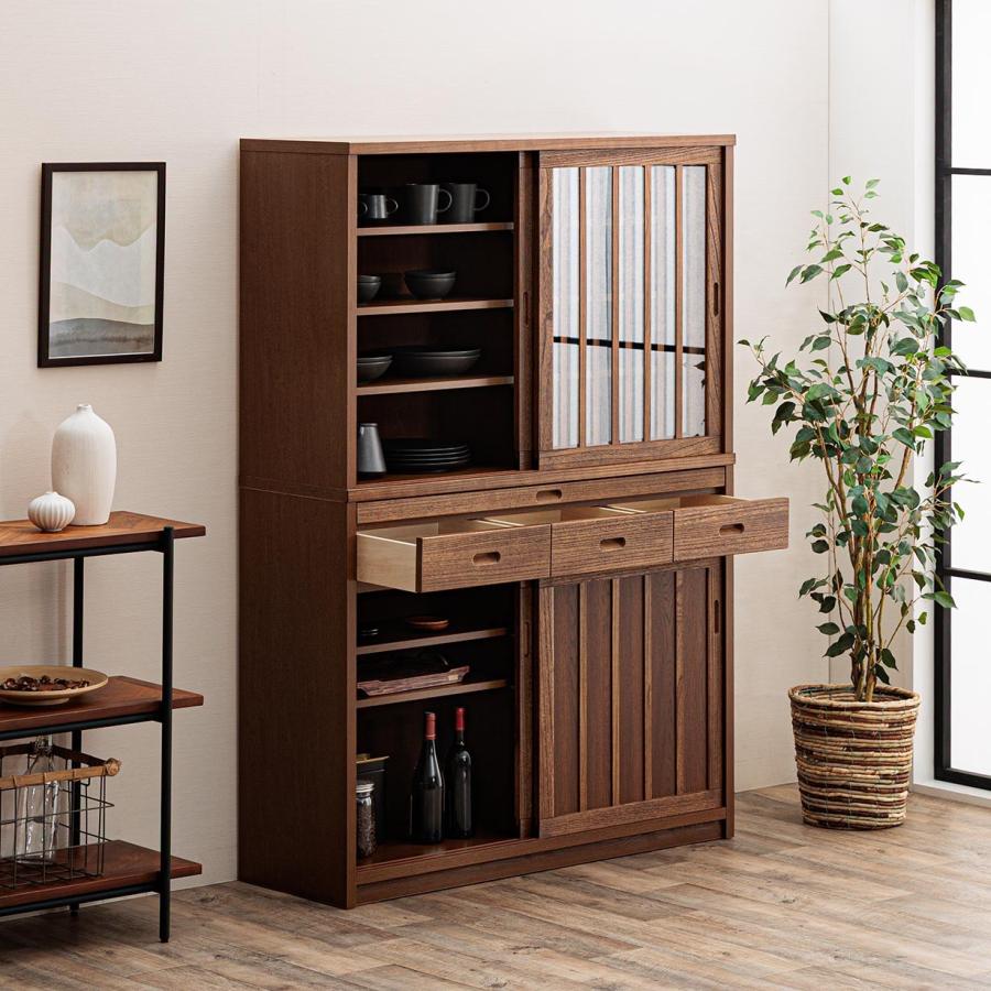 食器棚 キッチンボード 120cm幅 カップボード キッチン 収納