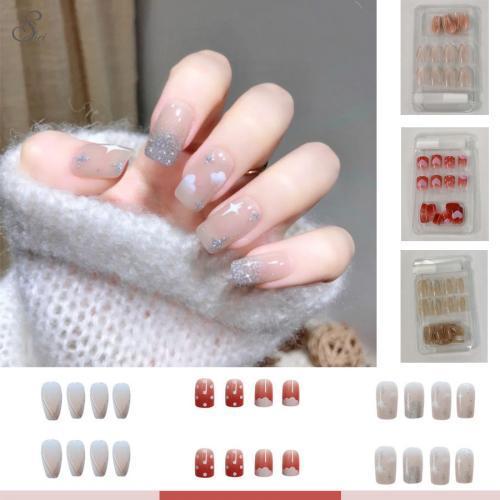 ネイルチップ ショート2タイプ シンプル ブライダル つけ爪 ネイルアート オーバル ウエディング 披露宴 クリスマス ホワイトデー