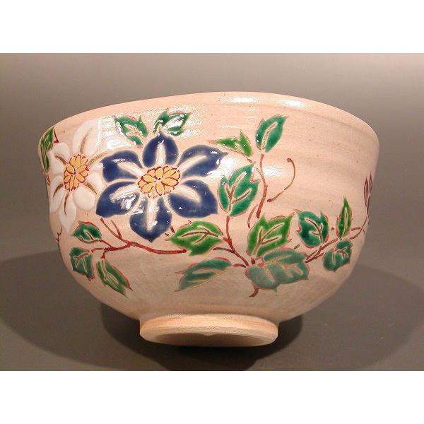 吉村楽入 鉄仙 鉄線 抹茶茶碗 新品未使用品 共箱 共布 茶道具 超