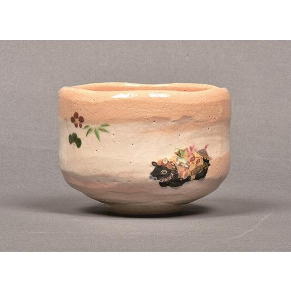 激安☆超特価茶道具 抹茶茶碗 飾り牛、京都 吉村楽入作、桐共箱 新品