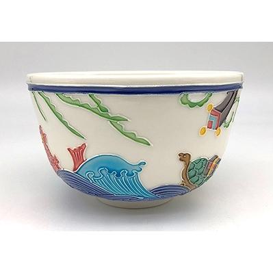 茶碗　「交趾　干支　巳」抹茶茶碗 茶道具 抹茶茶碗（まっちゃちゃわん） 交趾 干支 巳（七福神