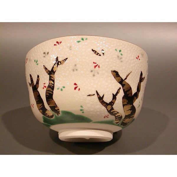茶道具 抹茶茶碗 色絵 桜の図、京都 八代 高橋道八作 : 佐藤大観堂