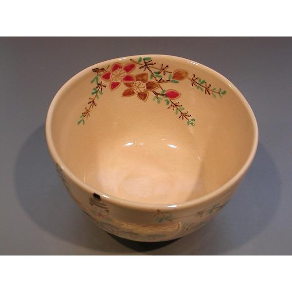 超美品の茶道具 抹茶茶碗 色絵 中村源水作 東福窯 立雛、 限定品