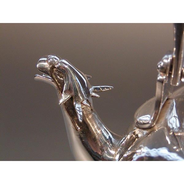銀製茶器・茶道具 銀瓶 純銀製 南鐐 阿古陀（あこだ）型 龍口 湯