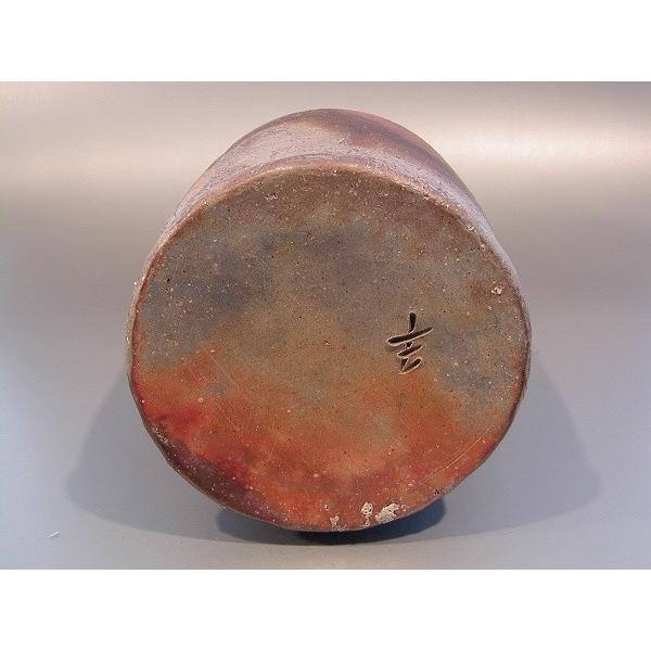 茶道具 備前焼 耳付花入、 伝統工芸士 嶋 幸博作、桐共箱 新品