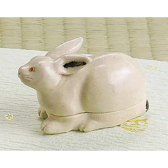 B275h「うさぎ香合」槙江山作　愛媛　　 伊予　江山焼　香道具　茶道具 B275h「うさぎ香合」槙江山作 愛媛 伊予 江山焼 香道具 茶道具