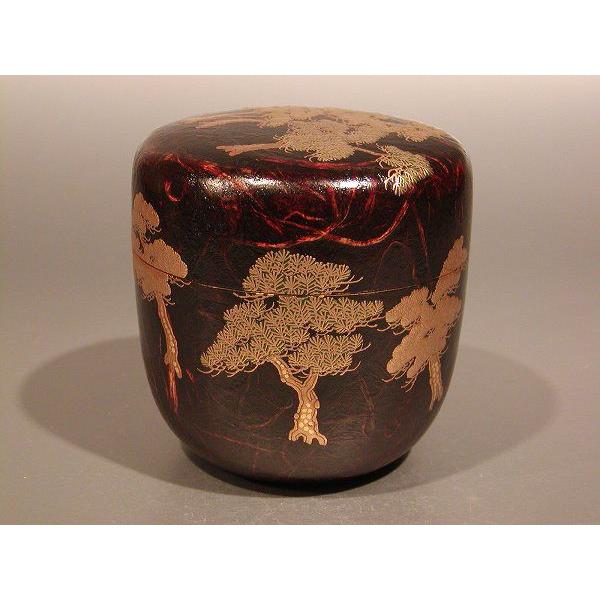 一瓢斎　黒大棗　松蒔絵　内銀地　薄茶器　茶道具 一瓢斎 黒大棗 松蒔絵 内銀地 薄茶器 茶道具 工芸品
