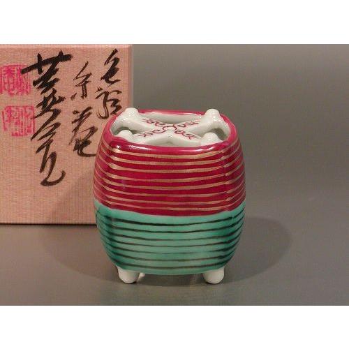 茶道具 京焼 高野昭阿弥作 色絵 羽子板 香合 共箱 V 8091 茶道具 京