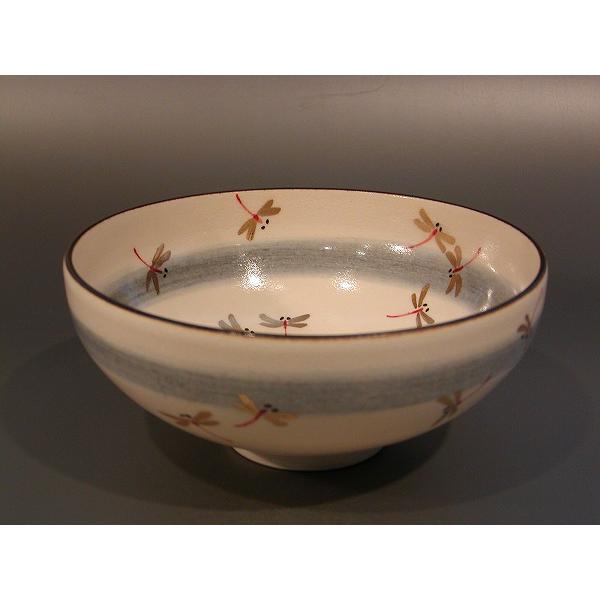 茶道具　抹茶茶碗　蜻蛉（トンボ）絵　馬盥（ばだらい）、京焼　山川敦司作、桐共箱　新品。