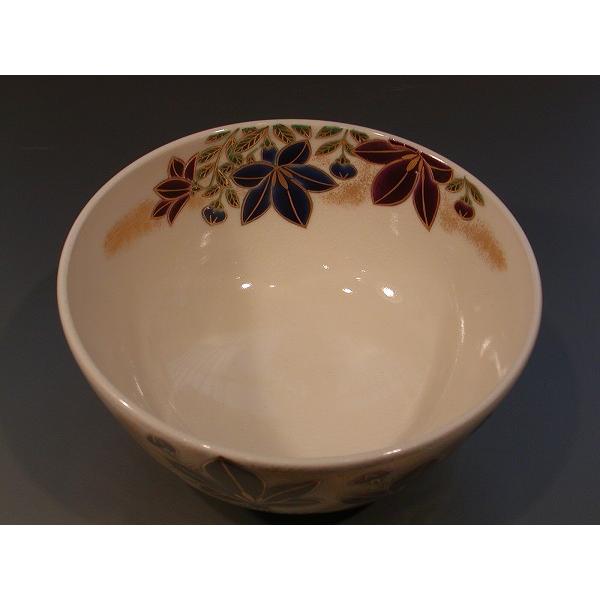 茶道具 抹茶茶碗 色絵 桔梗画 D-10、京都 相模竜泉作、桐共箱 新品。の画像