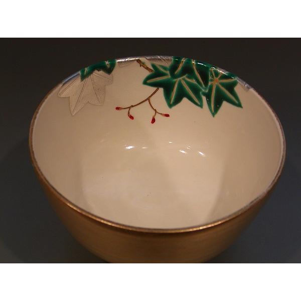茶道具　楓茶碗　山川敦司 (桜の花びら　楓の絵) 茶道具楓絵茶碗山川敦司作