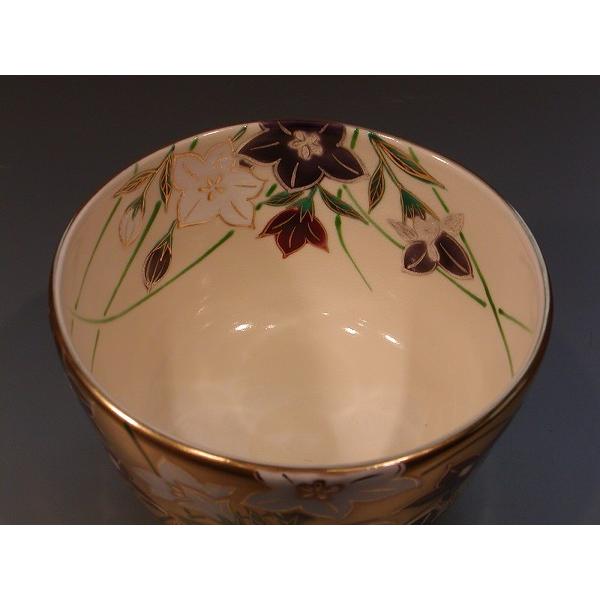 (新品)加藤如水　菖蒲金地茶碗 新品)加藤如水 菖蒲金地茶碗