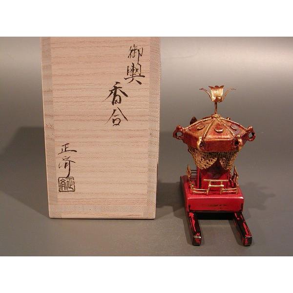 小像　茶道具　中川正斎作　乾漆　御輿　香合　共布　共箱　V　7551 茶道具 塗師 中川正斎作 漆塗 布袋螺鈿 香合 共箱 V R4538の通販
