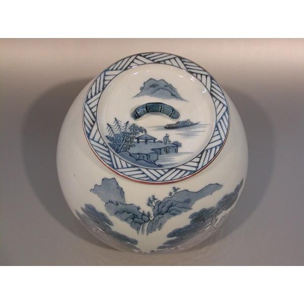 値下げ【美品】茶道具　水指　染付芋頭 茶器/茶道具 水指（水差し）】 染付芋頭 福の字 取手芋の蔓 手塚