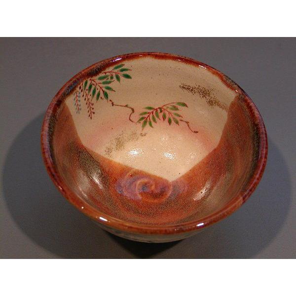 酒器・ぐい呑み 盃 色絵 藤、（仕服-船越間道 名物裂 京都西陣織）、京
