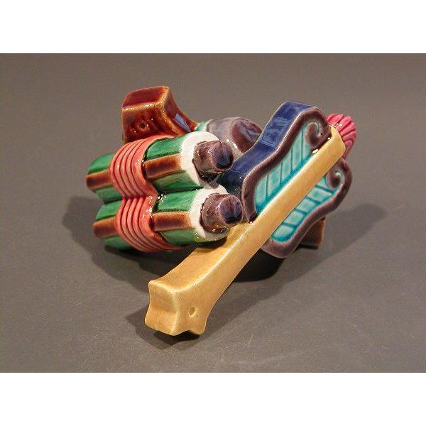 茶道具　蓋置　交趾　宝尽、　中村翠嵐（すいらん）作