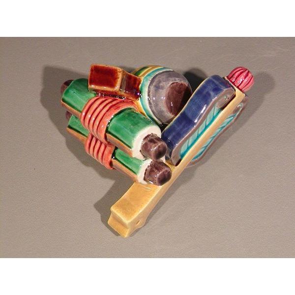 茶道具　蓋置　交趾　宝尽、　中村翠嵐（すいらん）作