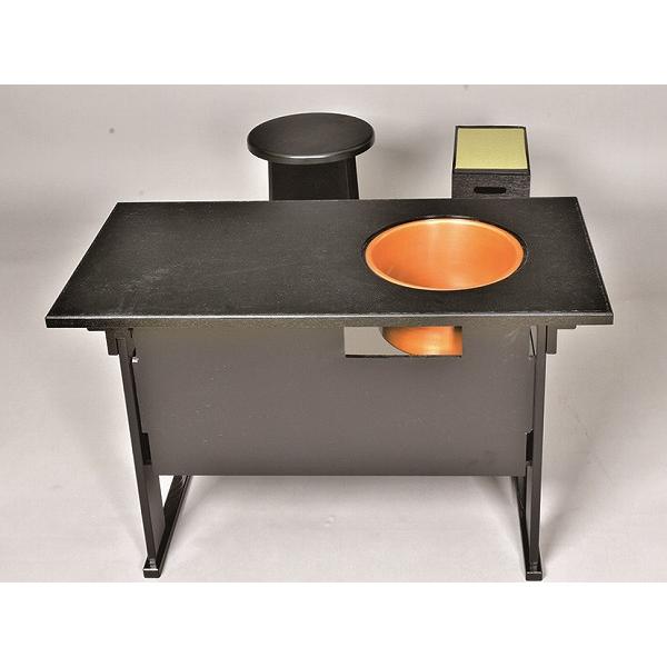 茶道具 立礼棚(りゅうれいだな)、点前机 。 銅丸炉付。 IH 茶道具 立礼棚(りゅうれいだな)、点前机 。 銅丸炉付。 IH