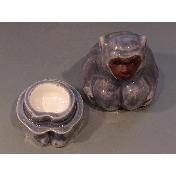 【 茶道具・香合 】交趾　干支　申（さる）、　中村翠嵐作 