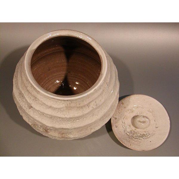 茶道具 水指 粉引唐津 窯変芋頭（A）、 鏡山窯 井上東也作