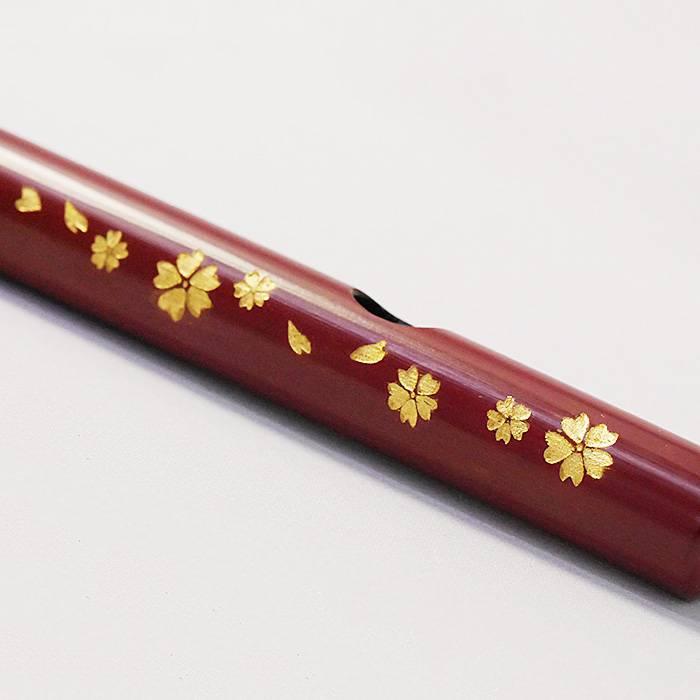 篠笛立平 唄物 7穴 6本調子 7本調子 蒔絵:花吹雪 : 和楽器総合販売