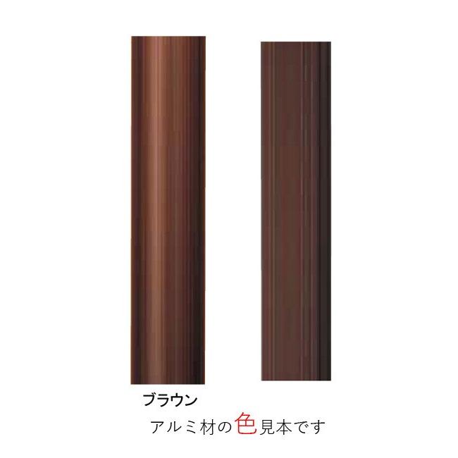 アルミ支柱80角リブ付ブラウン80x80x2400mm キャップ別売  合成竹 竹垣根 竹垣フェンス アルミ 柱の画像