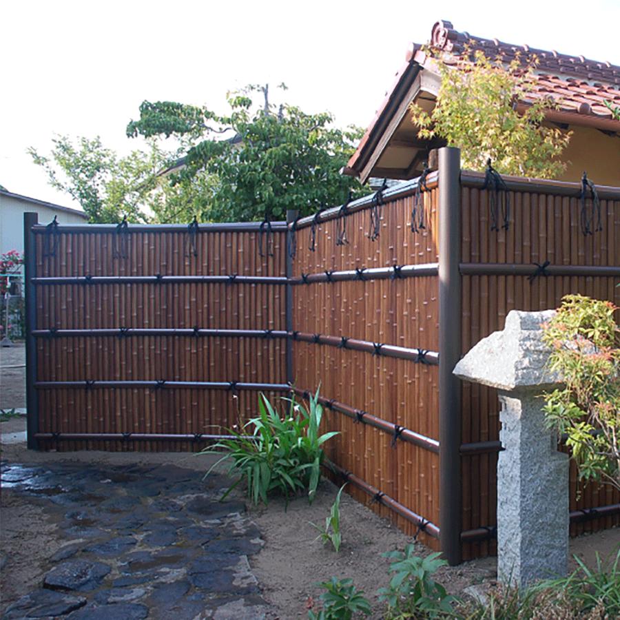 人工竹パネルなごみ竹 煤竹 匠約900×1800mm 合成竹 竹垣根 竹垣