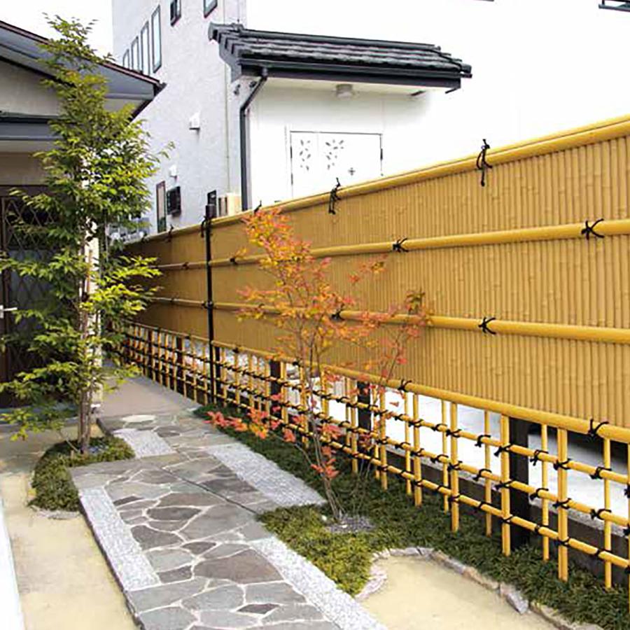 人工竹 押竹#50半割イエロー50x25x1900mm2本 合成竹 竹垣根 人工竹 押竹#50半割イエロー50x25x1900mm2本 合成竹 竹垣根
