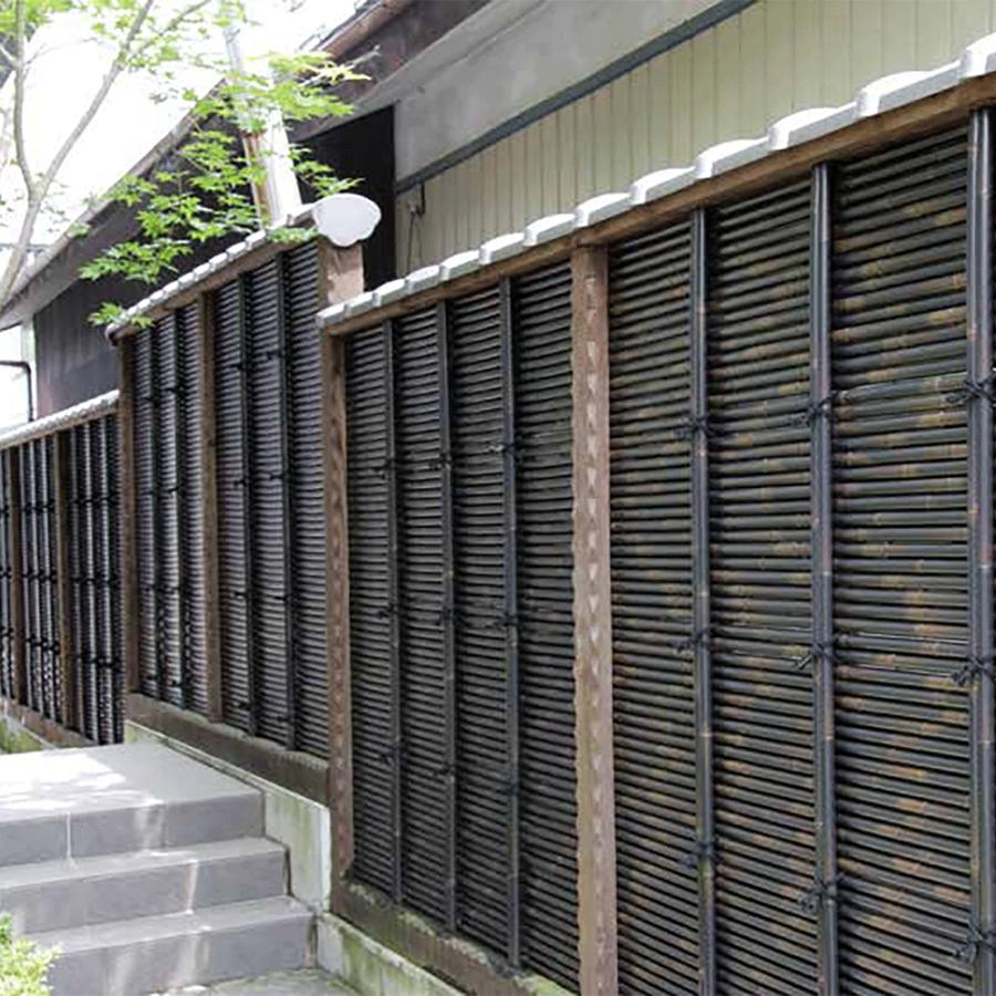 人工竹格子垣 人工竹縦二段斜格子垣(A) - エクステリア商品 和風庭園資材専門