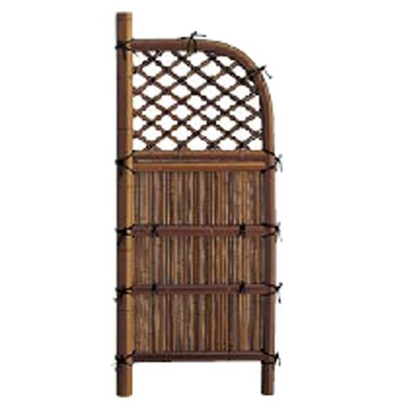 曲げ玉袖垣　煤竹 匠W900xH1800mm 合成竹 竹垣根 竹垣フェンス 樹脂 和風 仕切り 竹プラスチック フェンス 竹垣 目隠し 目かくし