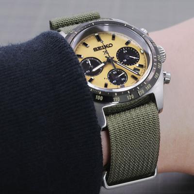 20mm 時計ベルト NATO G10 リブドナイロン ミリタリーグリーン
