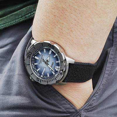 20mm MiLTAT 時計ベルト リサイクルファブリック ブラック ブラック