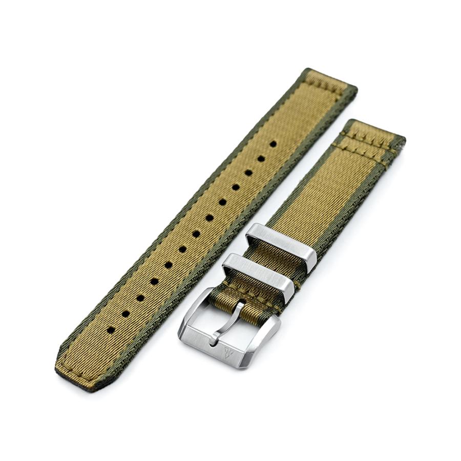 20mm HAVESTON 時計ベルト M-1936-2P ナイロン カーキ＆ミリタリー