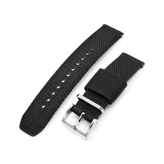 20mm MiLTAT 時計ベルト ハニカムナイロン ブラック ツートンバックル