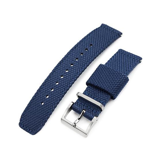 20mm MiLTAT 時計ベルト ハニカムナイロン ネイビーブルー ツートン