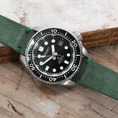 20mm MiLTAT 時計ベルト イタリアンスエード エメラルドグリーン