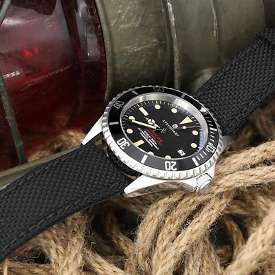 21mm MiLTAT 時計ベルト ストロング ナイロン ブラック ブラック