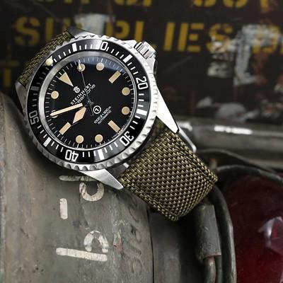 21mm MiLTAT 時計ベルト ストロング ナイロン ミリタリーグリーン