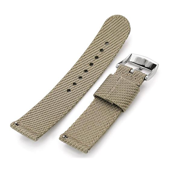 MILTAT 22mm 時計　ベルト　未使用品　MT.029 22mm MiLTAT 時計ベルト ナイロン カーキ ポリッシュドバックル
