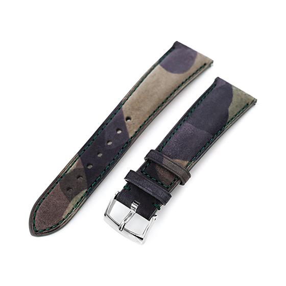 22mm MiLTAT 時計ベルト イタリアンレザー フォレストカモフラージュ