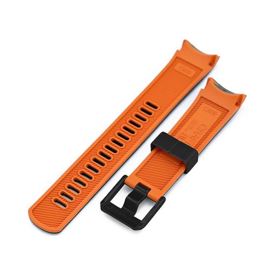 22mm Crafter Blue 時計ベルト NBRラバー ブラック＆オレンジ デュアル