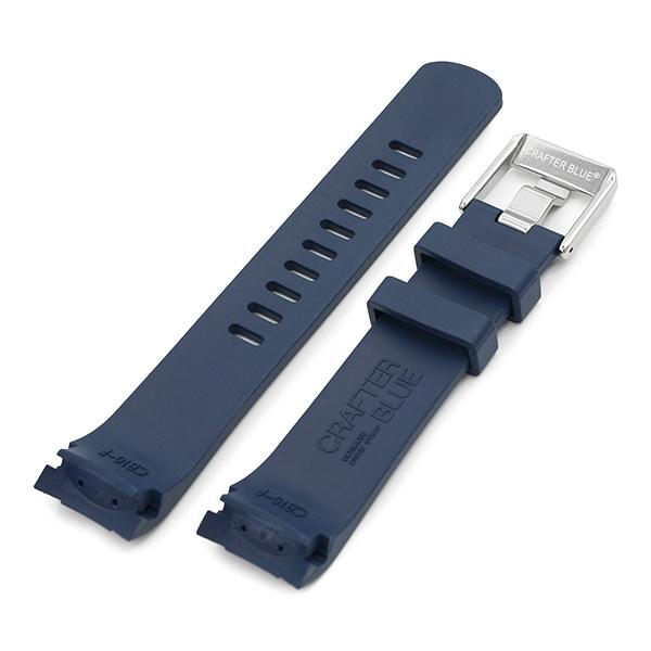 22mm Crafter Blue CB10-F 時計ベルト FKMラバー ネイビーブルー