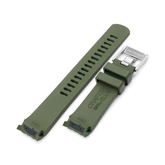 22mm Crafter Blue CB11 時計ベルト NBRラバー ミリタリーグリーン