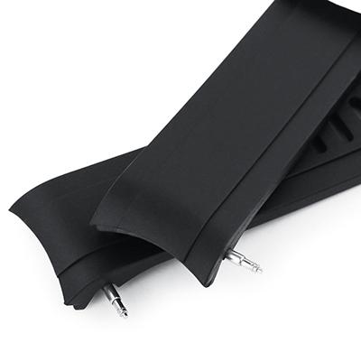 20mm Crafter Blue 時計ベルト NBRラバー ブラック カーブドエンド for