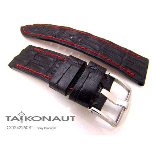 24mm TAIKONAUT 時計ベルト ホーンドボニークロコダイル マット