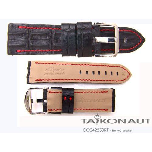 24mm TAIKONAUT 時計ベルト ホーンドボニークロコダイル マット