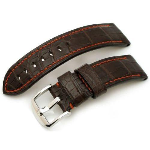 24mm TAIKONAUT 時計ベルト ホーンドボニークロコダイル マットマロン