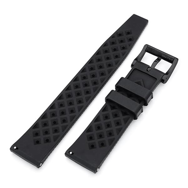 専用19mm MiLTAT FKMラバー トロピック スタイル ブラック 19mm MiLTAT 時計ベルト FKMラバー ブラック トロピック